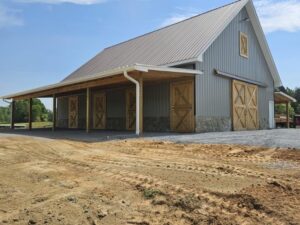 Custom Metal Siding Horse Barn Exterior Stall View Asheboro NC