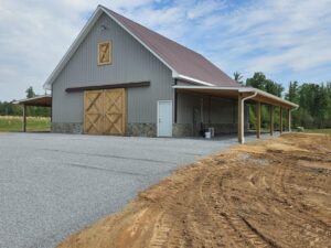 Custom Metal Siding Horse Barn Front View Asheboro NC