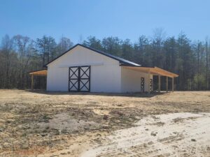 Custom White Barn Saunders Construction Stoneville NC