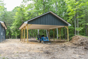 Custom Carport Matching Slab on Grade House Franklinville NC